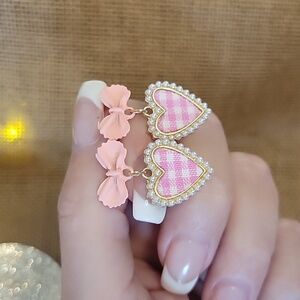 BARBIECORE GINGHAM SWEETHEART EARRINGS